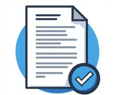 Illustration of a document with a refresh icon, symbolizing policy updates.